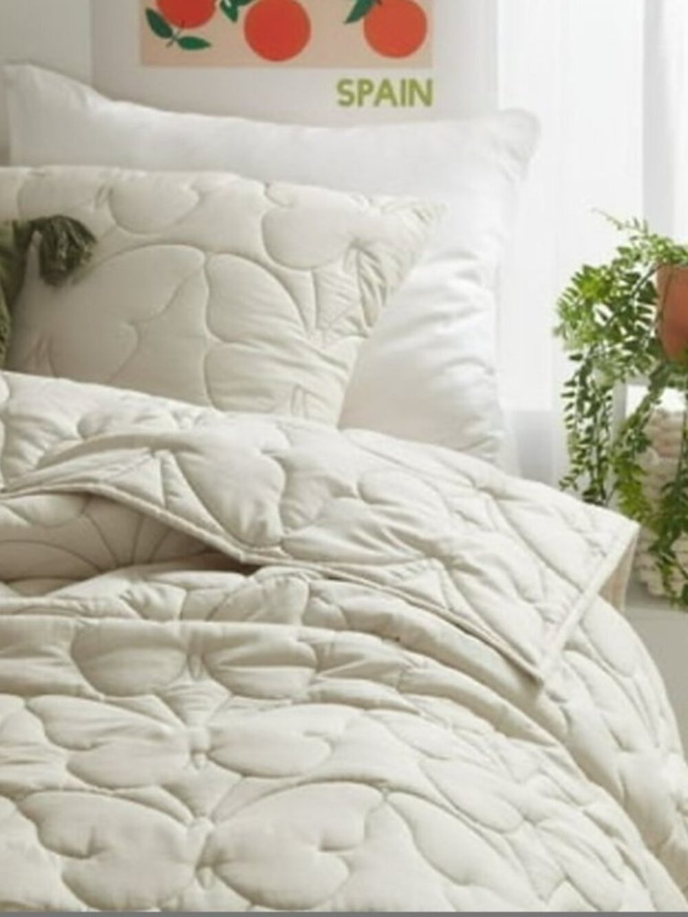 Dormify Twin/Twin XL Embroidered Butterfly Comforter and Sham Set - Cream